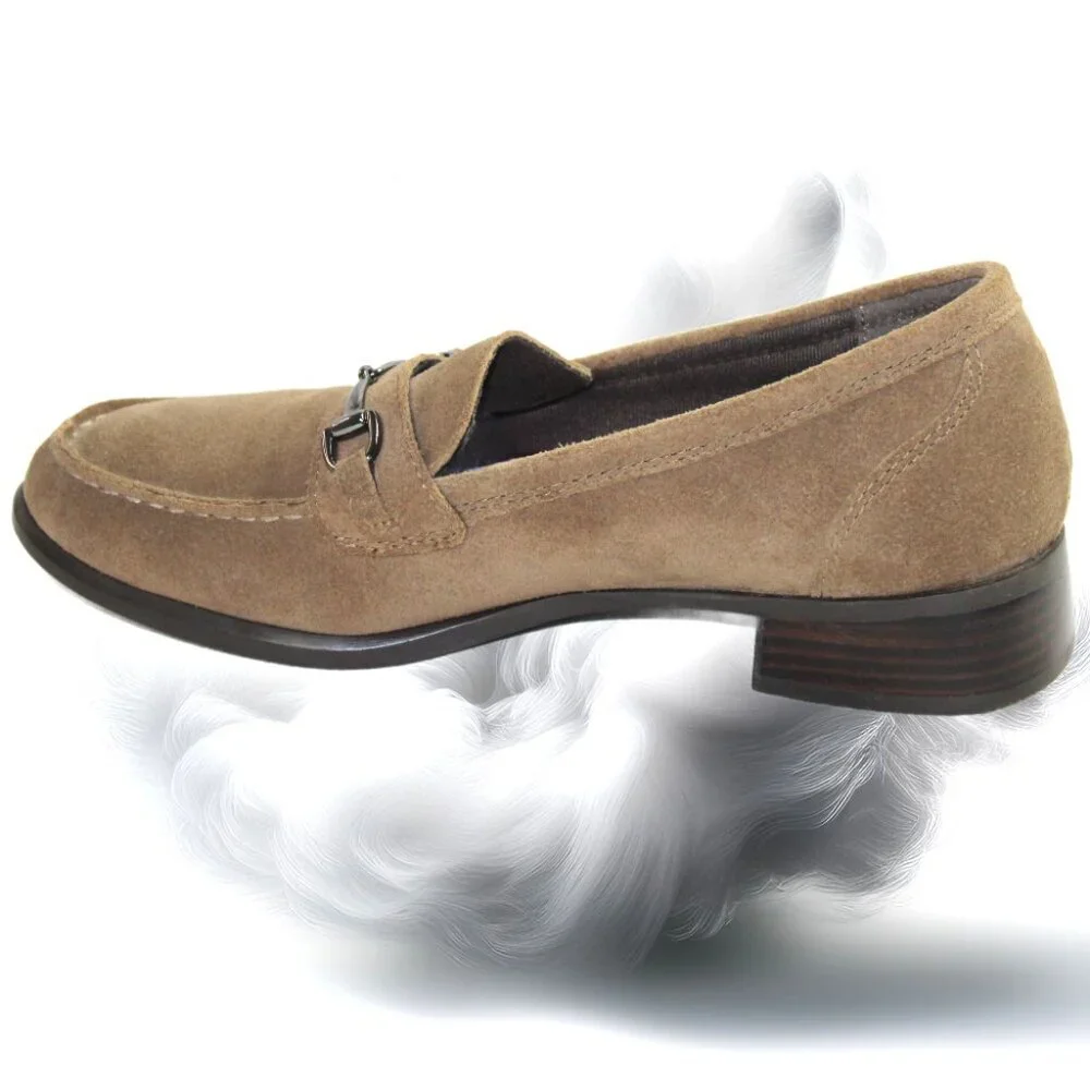 Munro Gryffin Toasted Sesame Leather Suede Horse Bit Slip-on Loafer, Size 8 (N)
